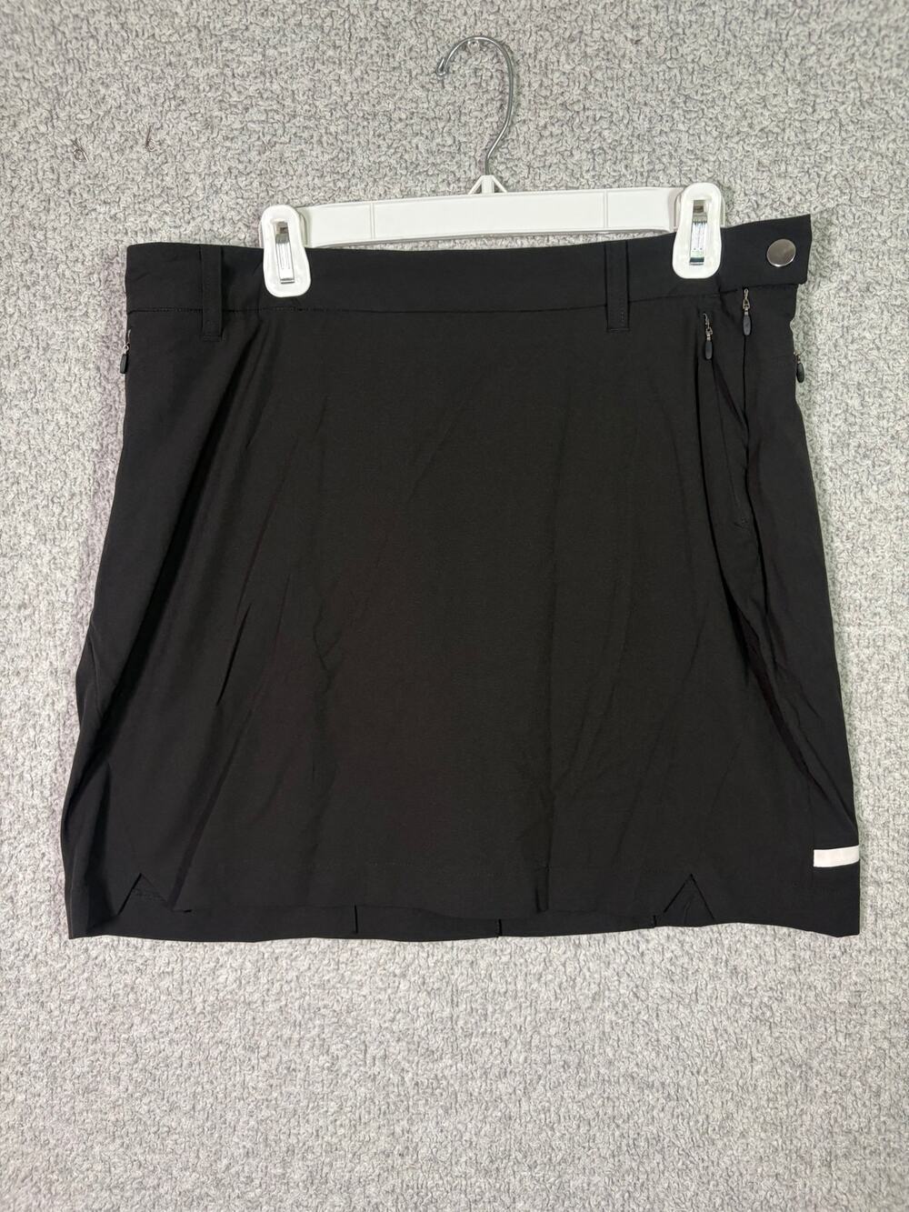 Kyodan Golf Black Pleated Skort Zip Pockets Stretch NWOT